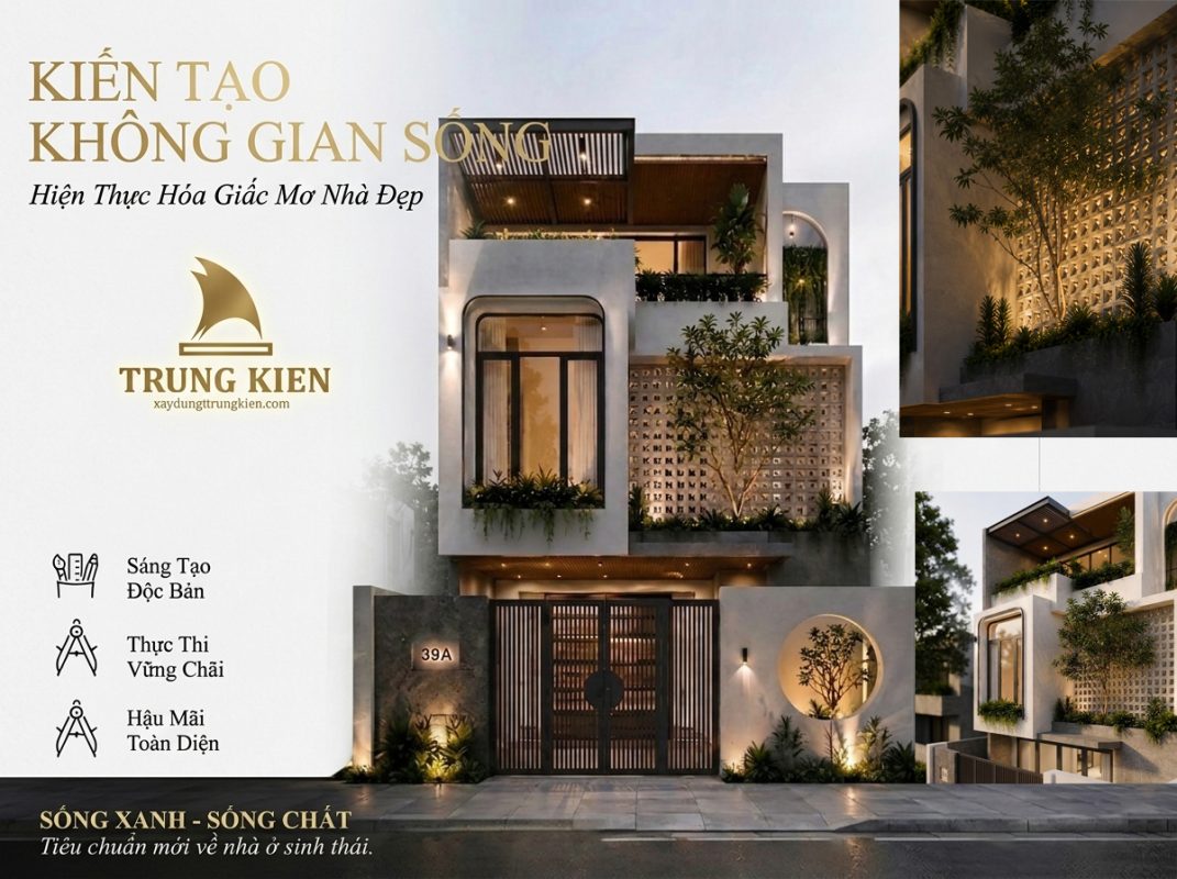 Mẫu thiết kế nhà phố 4 tầng hiện đại