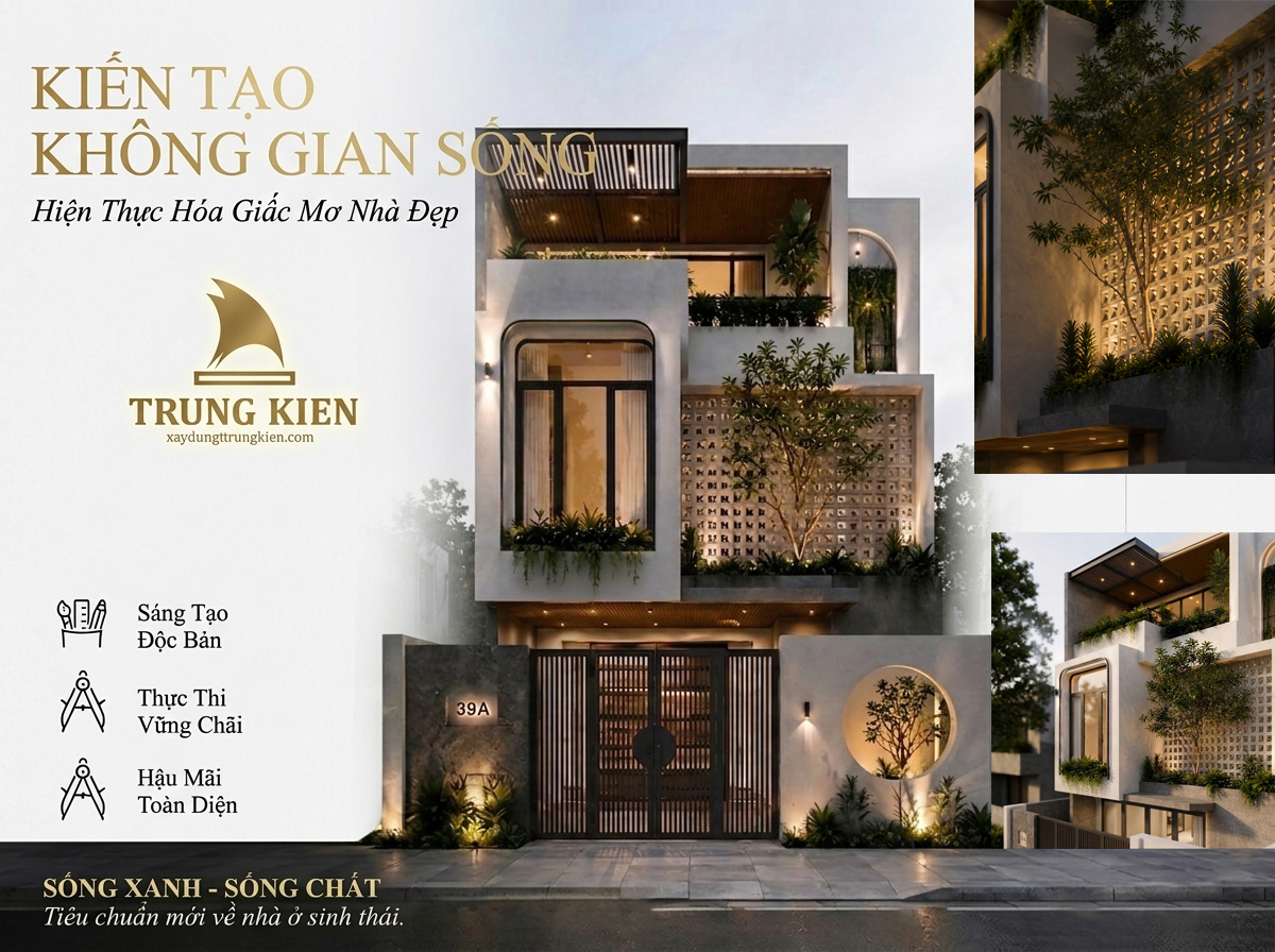 Mẫu thiết kế nhà phố 4 tầng hiện đại