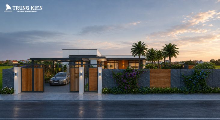 nhà vườn hiện đại 1 tầng