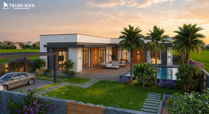 nhà vườn hiện đại 1 tầng