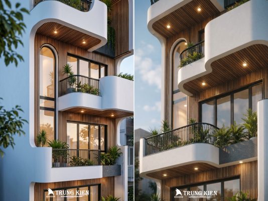 Mẫu Nhà Phố Hiện Đại 1 Trệt 3 Lầu Sân Thượng